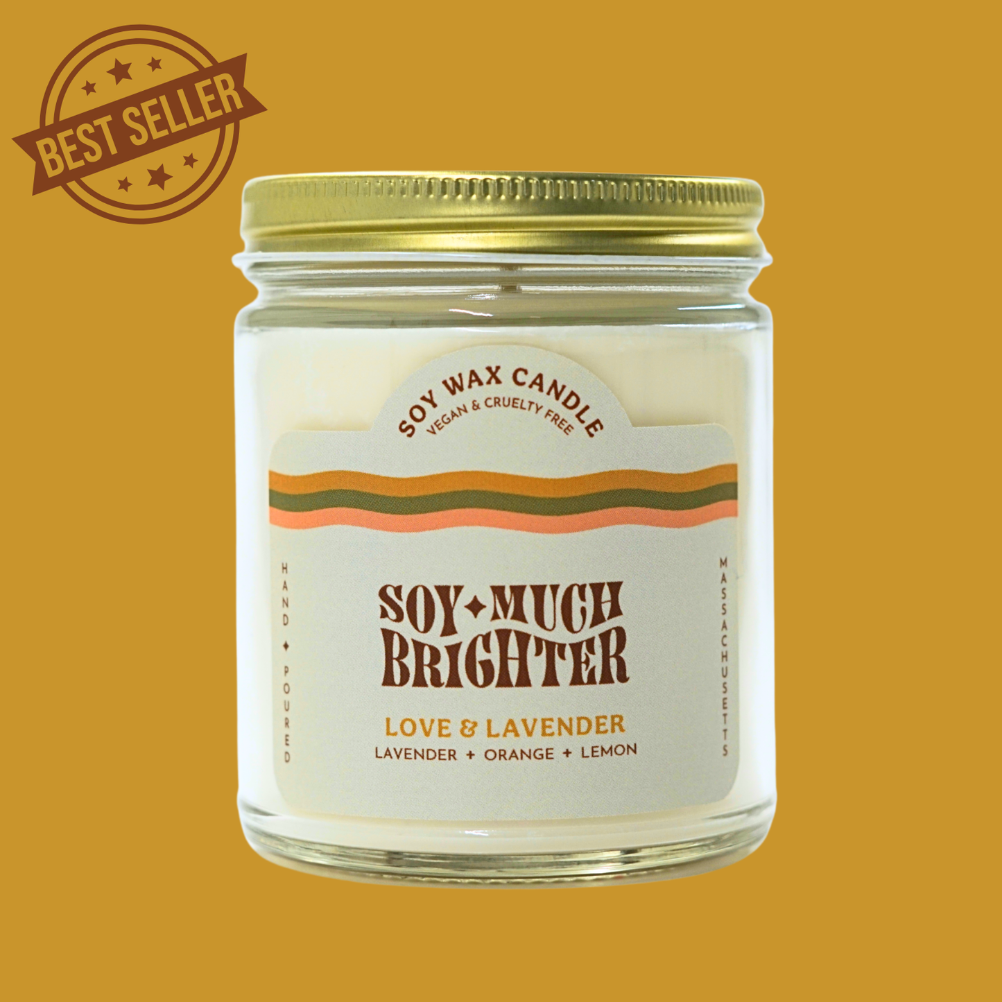 Love & Lavender Soy Candle: Lavender + Orange + Lemon