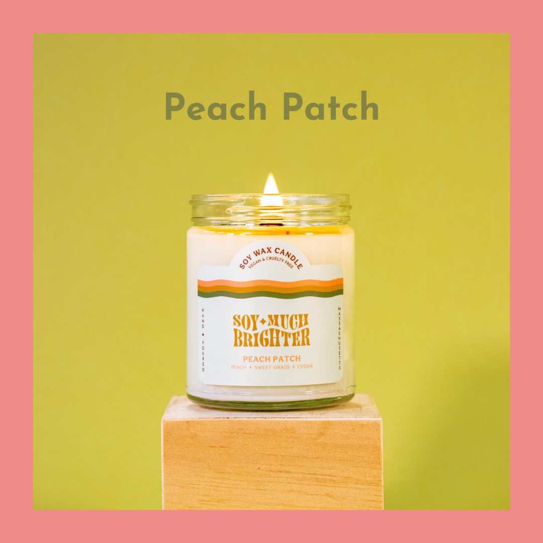 Natural soy wax, vegan, and cruelty-free candle - peach candle 
