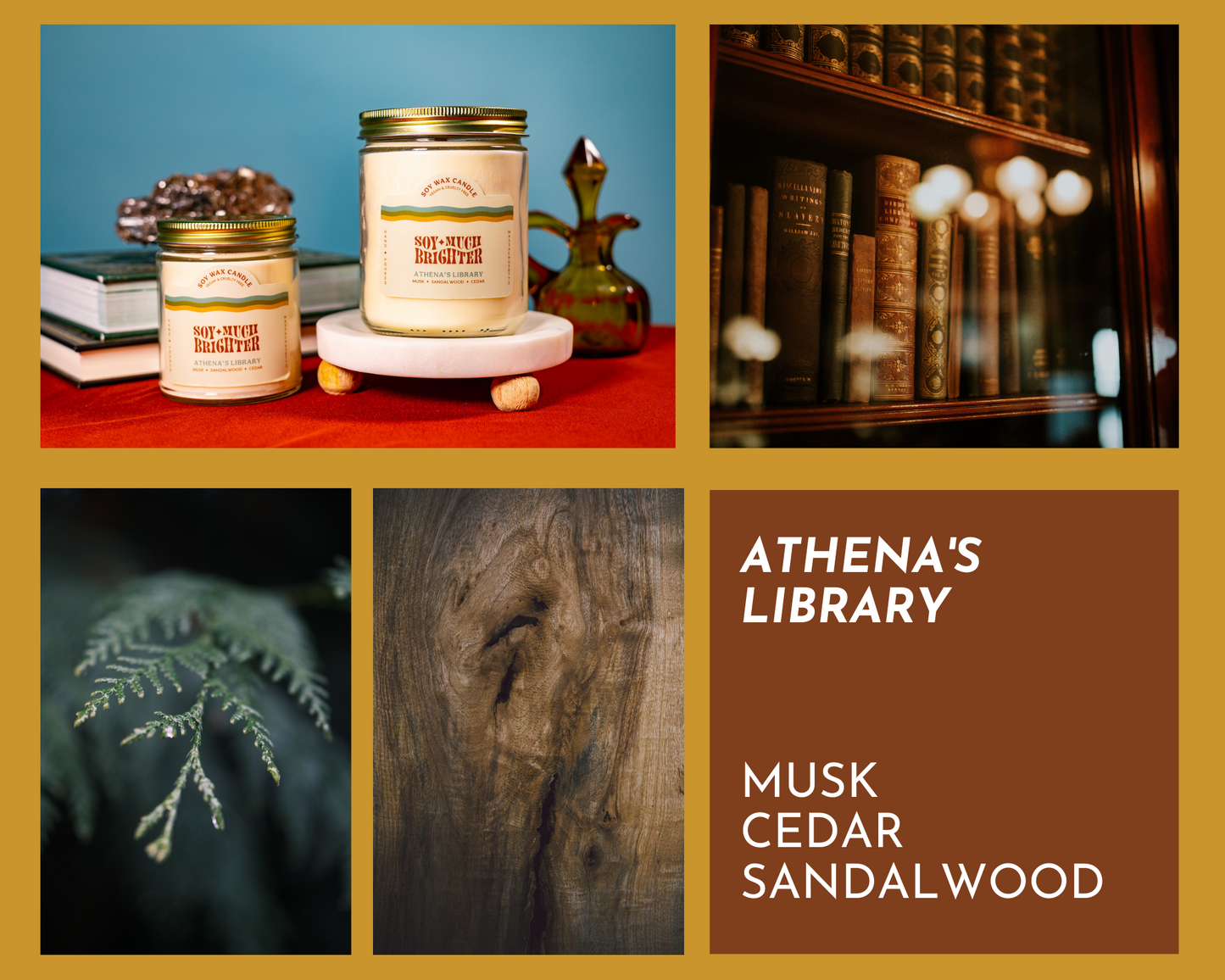 Sandalwood Musk Cedar hand-poured candle made with vegan ingredients and non-toxic fragrance oils.