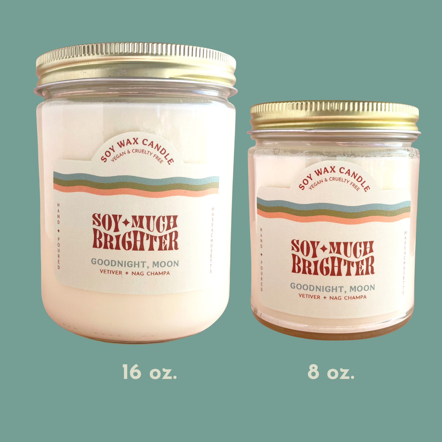 Vetiver scented candle with nag champa.