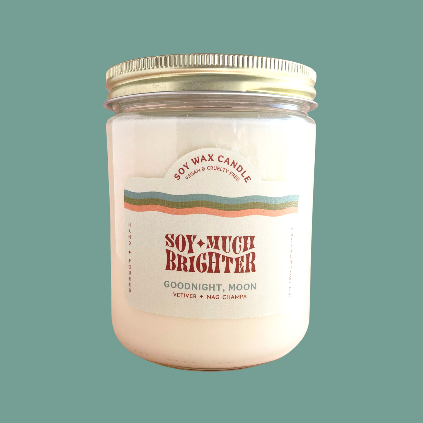 Centered soy candles, featuring the captivating Vetiver fragrance.