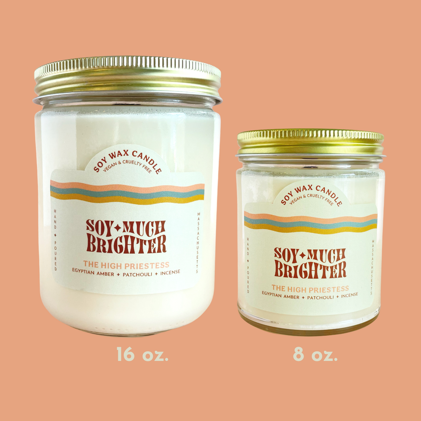 Natural candles with sustainable materials