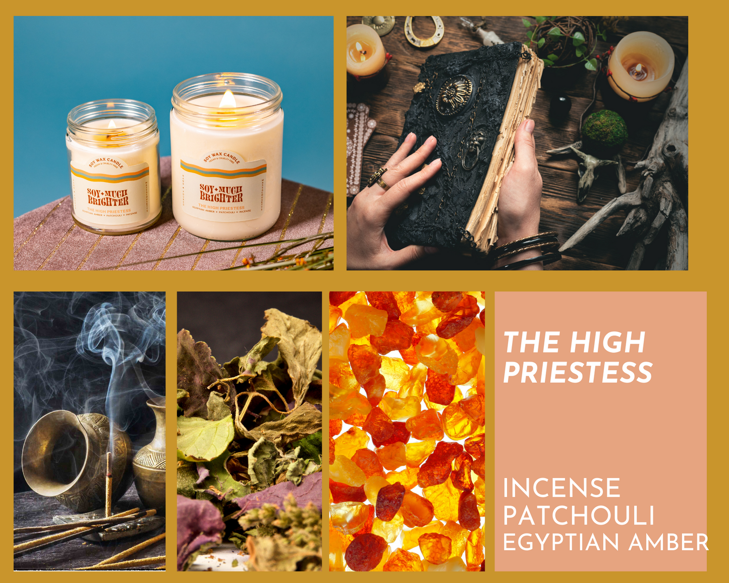 Incense scented candle with soy wax